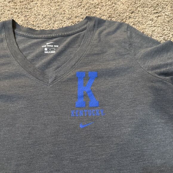 Nike University Of Kentucky Wildcats V Neck Medium Women's T Shirt Kentucky Gray - Picture 3 of 7